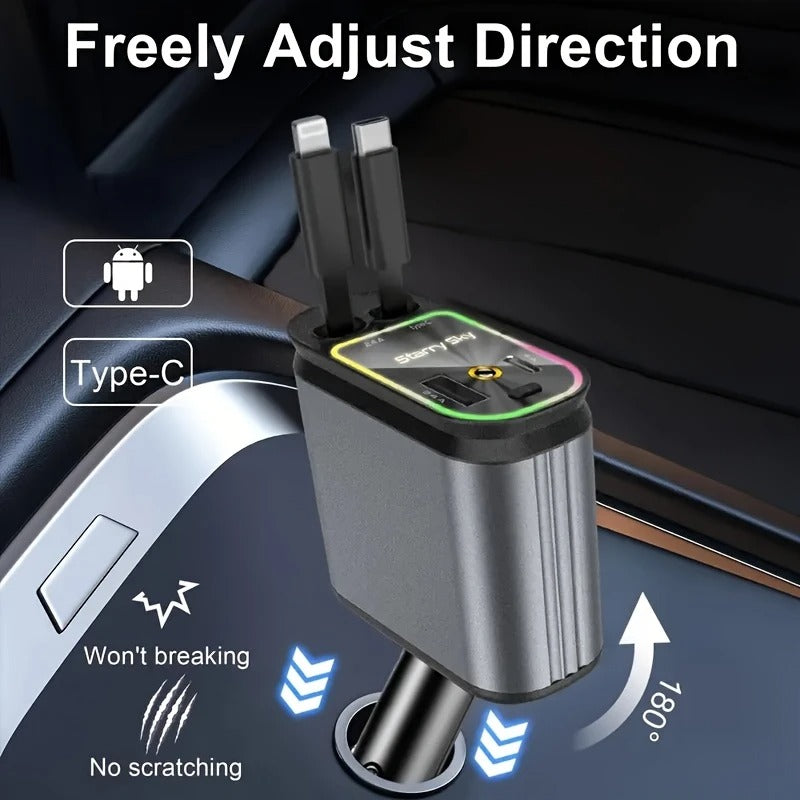 4-in-1 Retractable Car Charger