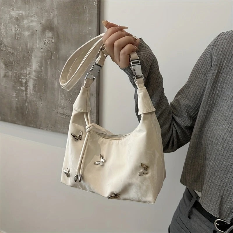 Butterfly-Embroidered Shoulder Bag ..