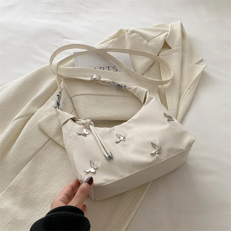 Butterfly-Embroidered Shoulder Bag ..