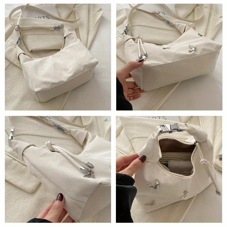 Butterfly-Embroidered Shoulder Bag ..