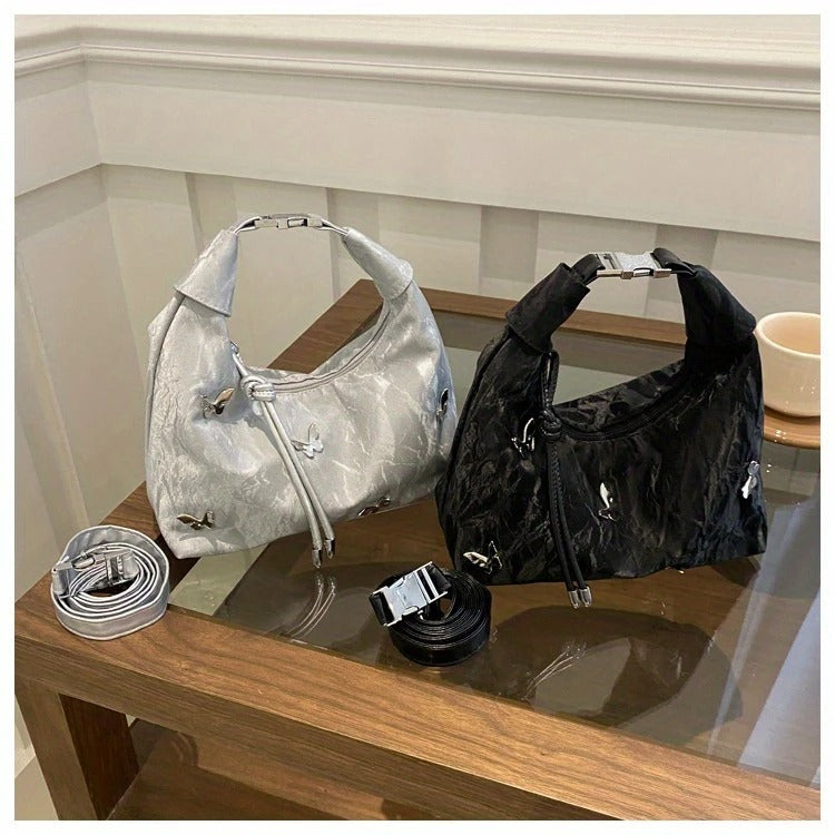 Butterfly-Embroidered Shoulder Bag ..