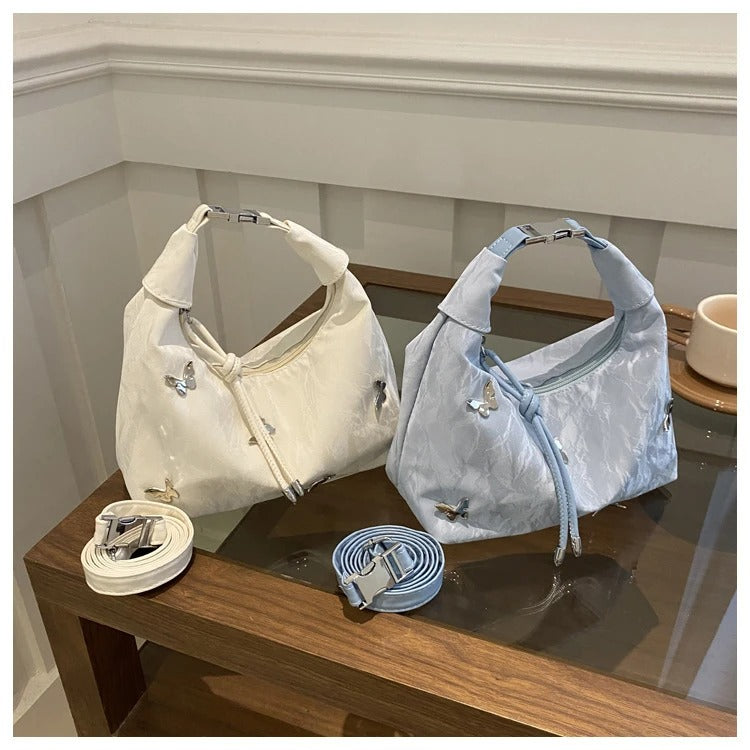 Butterfly-Embroidered Shoulder Bag ..