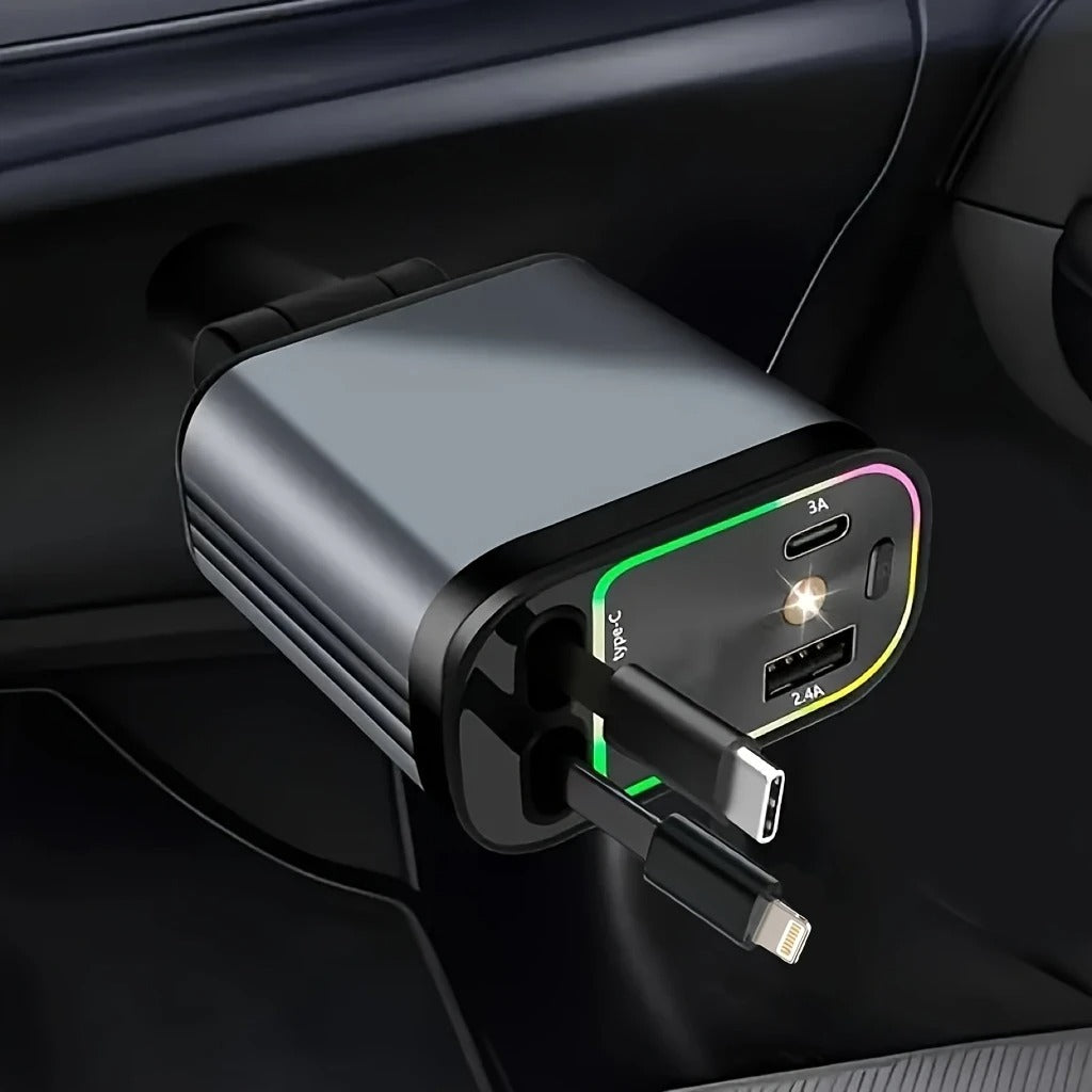 4-in-1 Retractable Car Charger