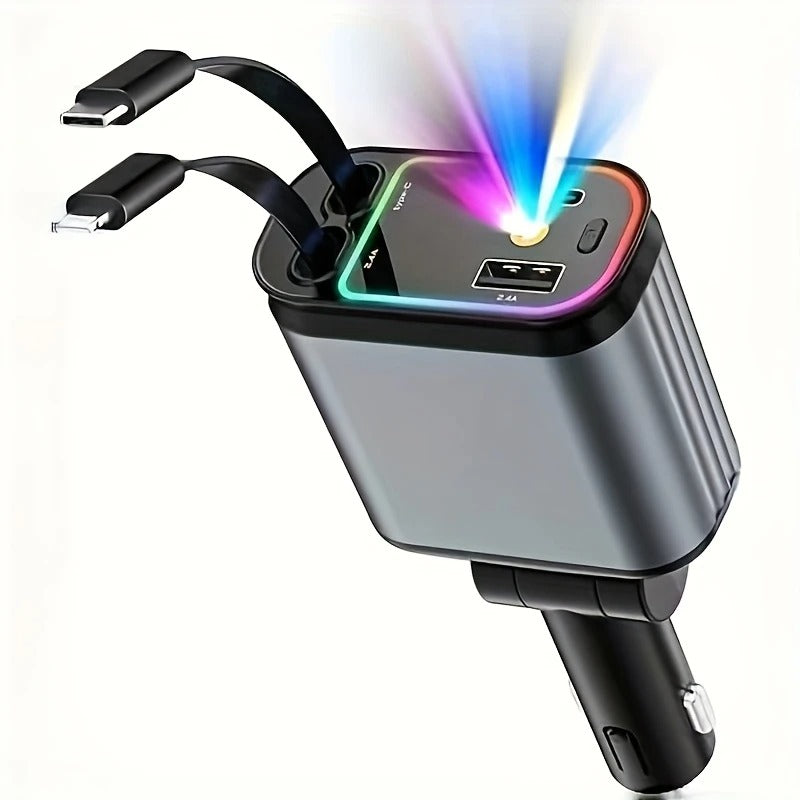 4-in-1 Retractable Car Charger