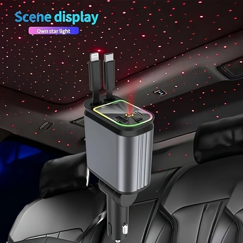 4-in-1 Retractable Car Charger