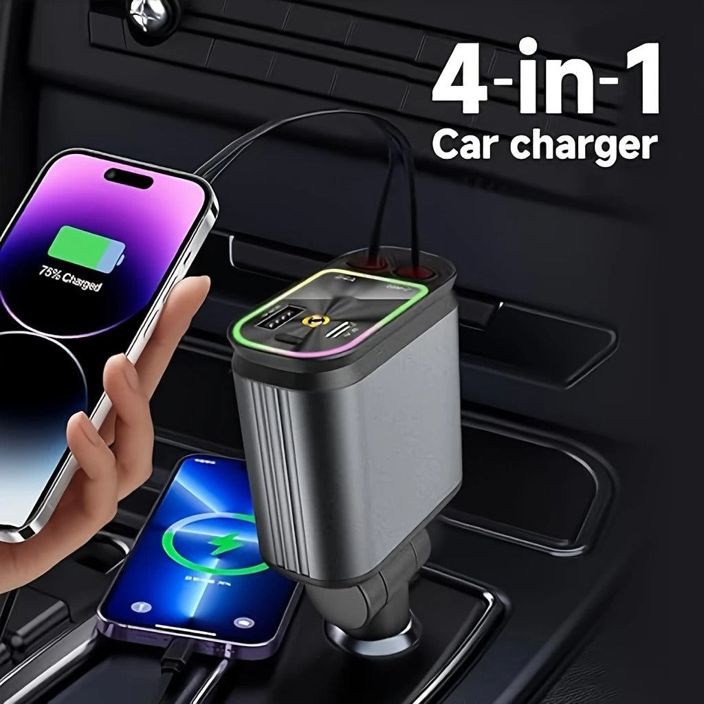 4-in-1 Retractable Car Charger