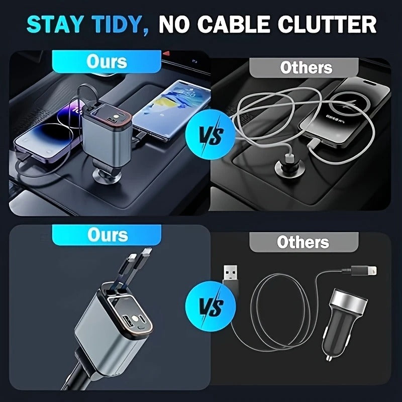 4-in-1 Retractable Car Charger