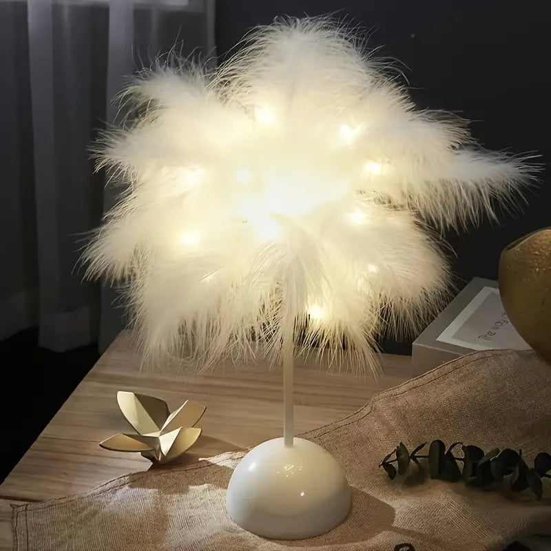 fur table lamp
