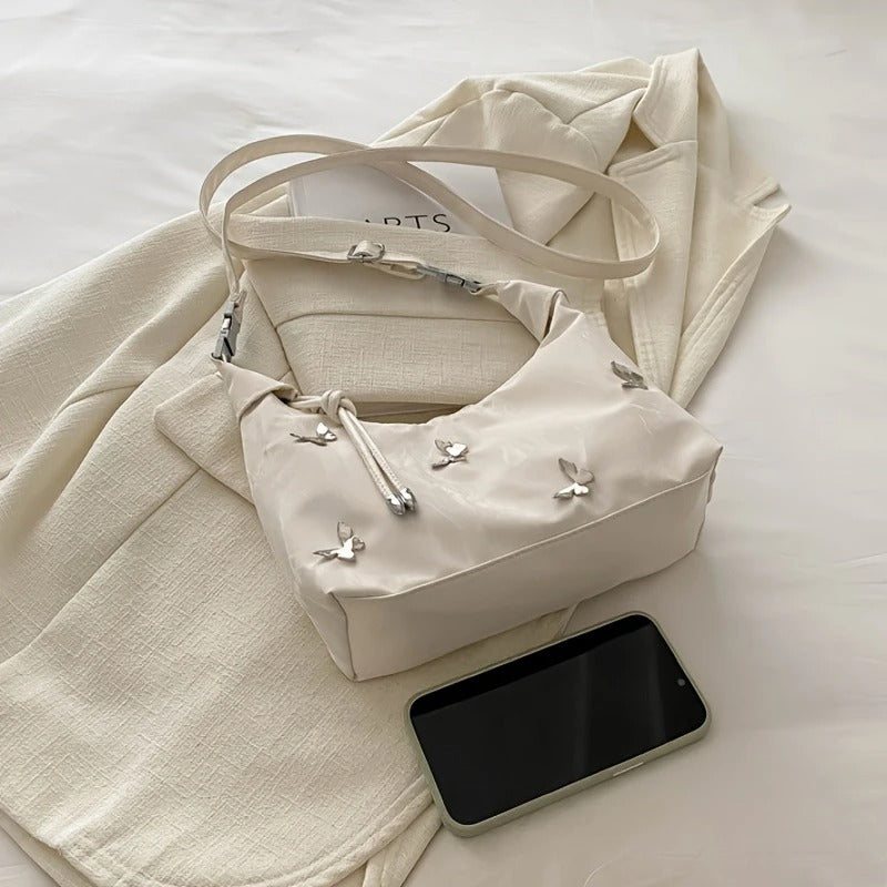 Butterfly-Embroidered Shoulder Bag ..
