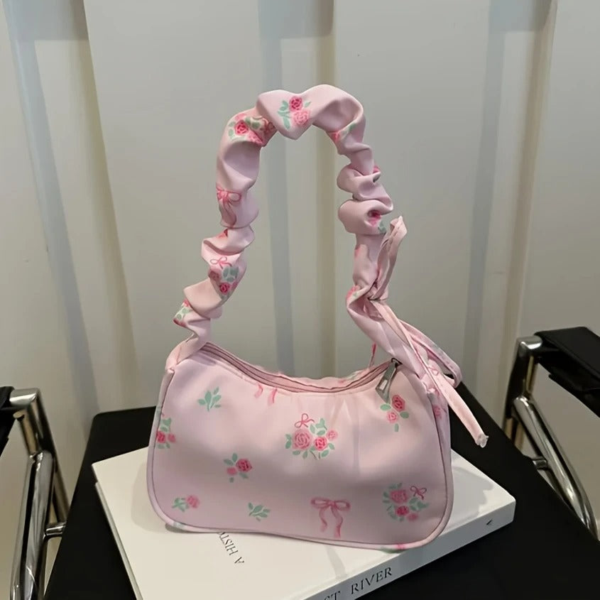 Floral Print Mini Shoulder Bag for Women,,