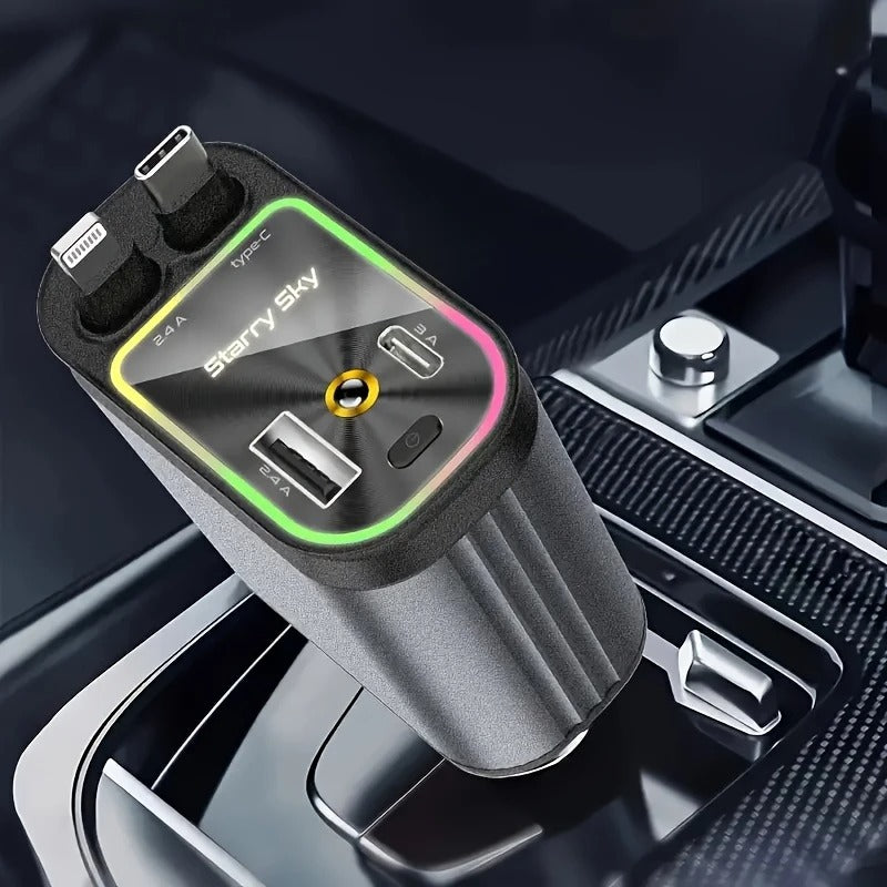 4-in-1 Retractable Car Charger