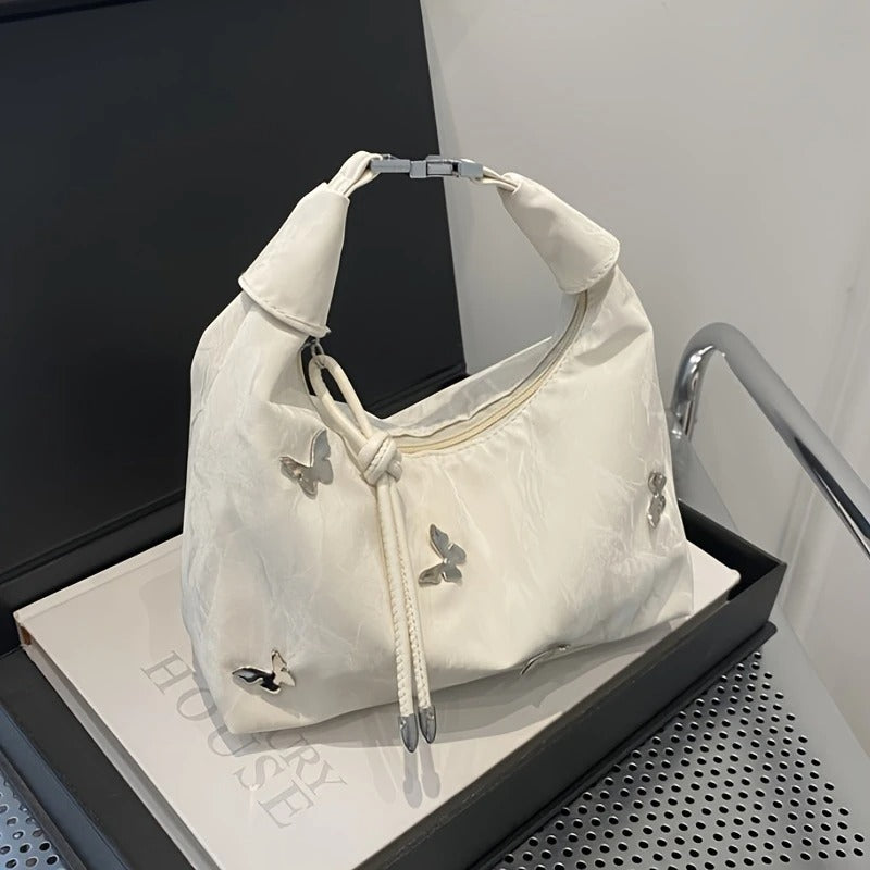 Butterfly-Embroidered Shoulder Bag ..