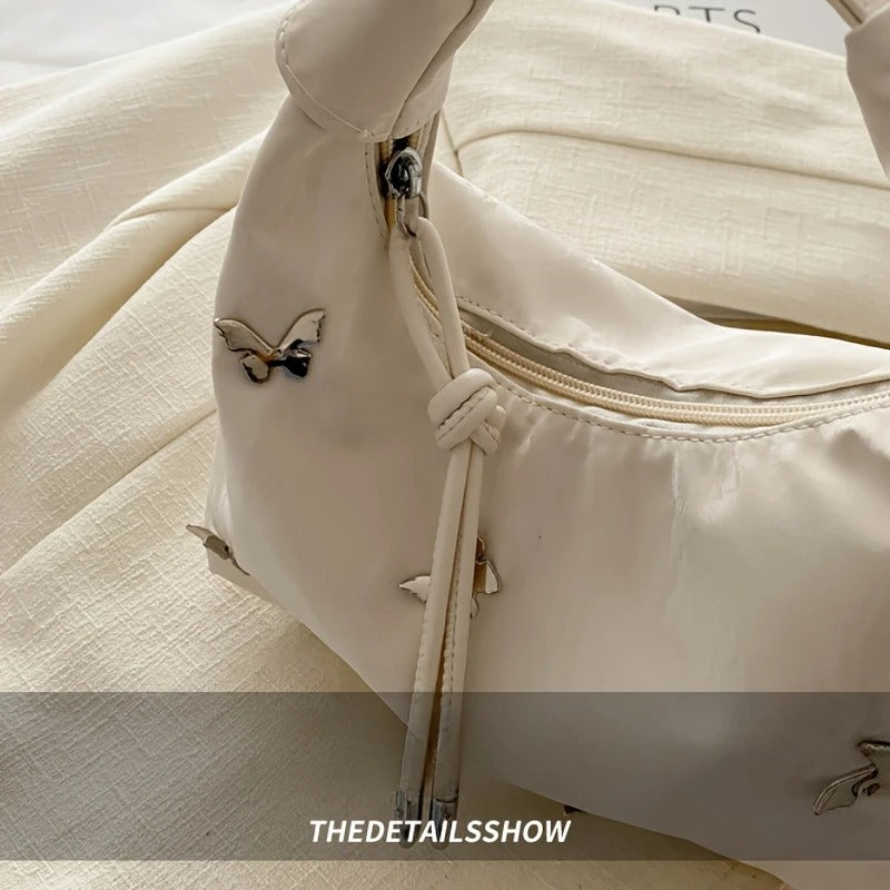 Butterfly-Embroidered Shoulder Bag ..
