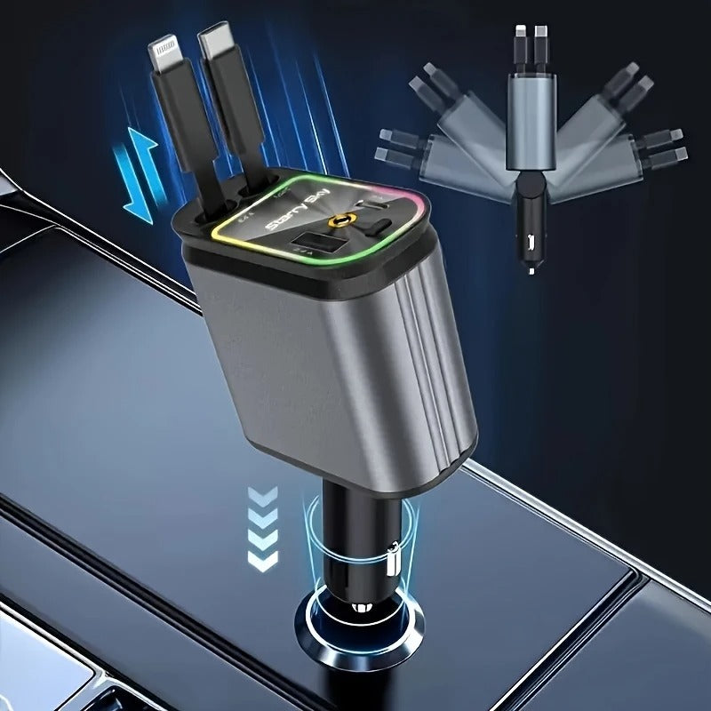 4-in-1 Retractable Car Charger